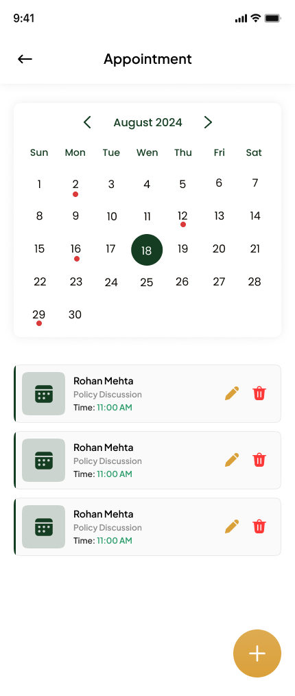 Kyash Flow appointment calendar
